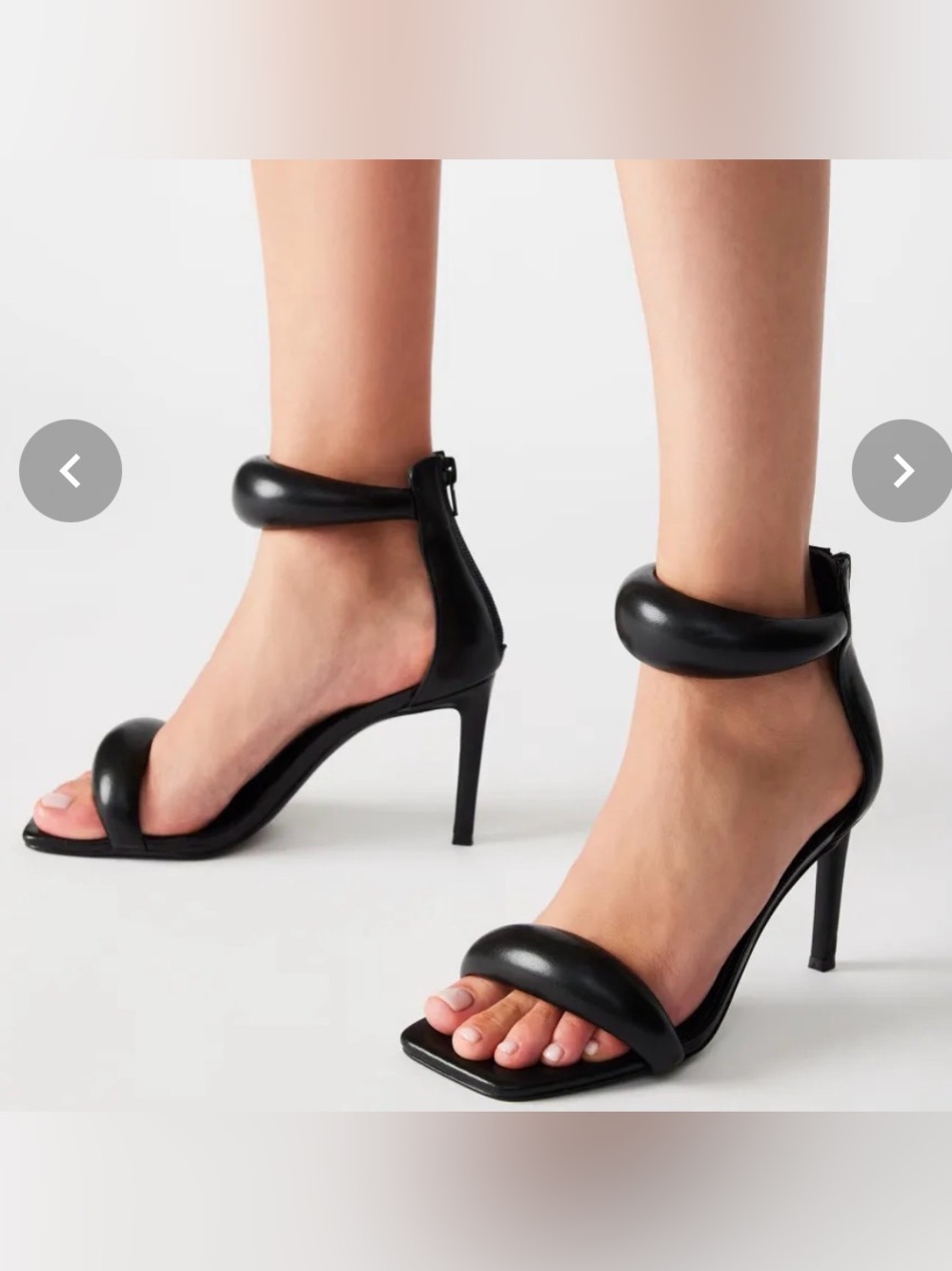 Black Ankle-Strap High Heel Sandals